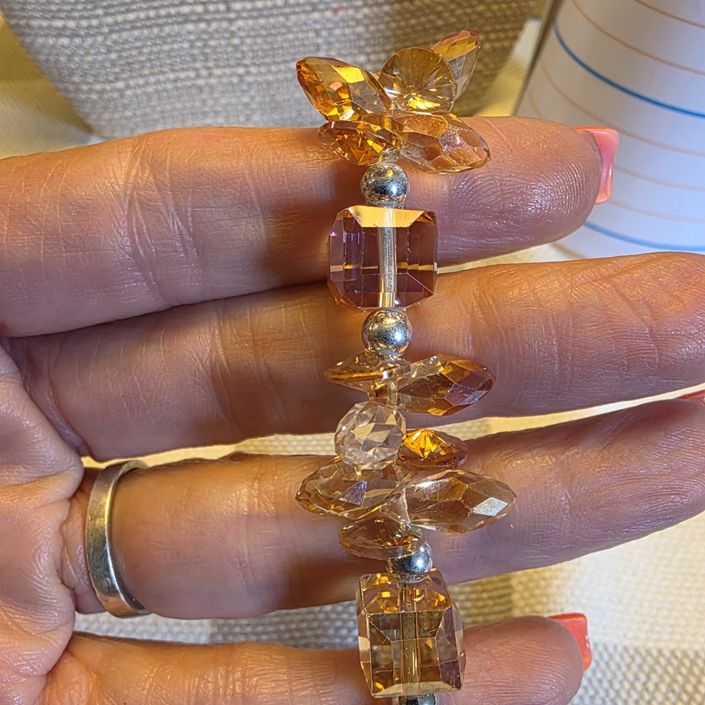 Crystal Butterfly Bracelet with Silver Accents